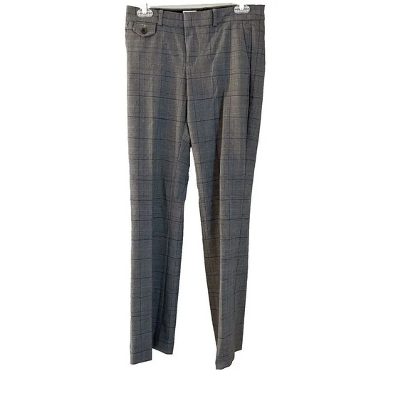 Banana Republic Logan Womens Black White Trouser Ankle Pants 2 Plaid Straight - Picture 1 of 8